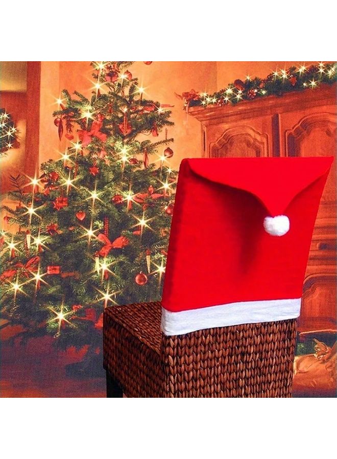 12pcs Christmas Chair Covers Red White Holiday Table Decorations With Elastic Closure Machine Washable Polyester Slipcovers For Dining Room Kitchen Party Festive Stretchable Snug Fit Durable Fabric Easy Clean Seasonal Home Decor Wedding Banquet Event Supplies - Image 2