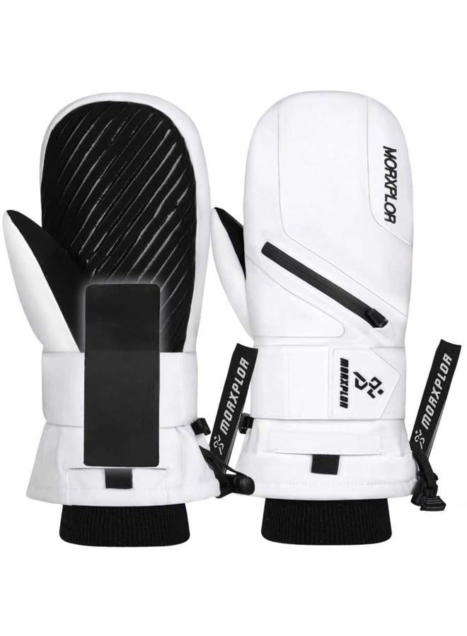 MORXPLOR Ski Mittens with Wrist Guards Low Profile,Double-Side Wrist Protection Pair Snowboarding Mitten - Image 1