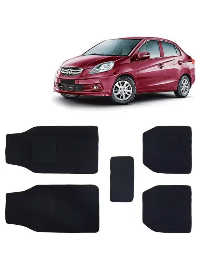 Classic Carpet Style Universal Car Mats for Honda Amaze 2013-2018 Model Black Color Anti Slip Car Floor Foot Mats Complete Set of 5 Piece Executive Series - Image 2