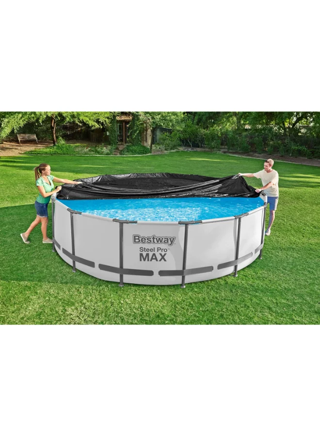 Bestway Bestway Flowclear 15 ft Round Pool Cover for Above Ground Pools, 4.57 m Protective Swimming Pool Cover with Drain Holes & Secure Rope, Durable Debris Cover
