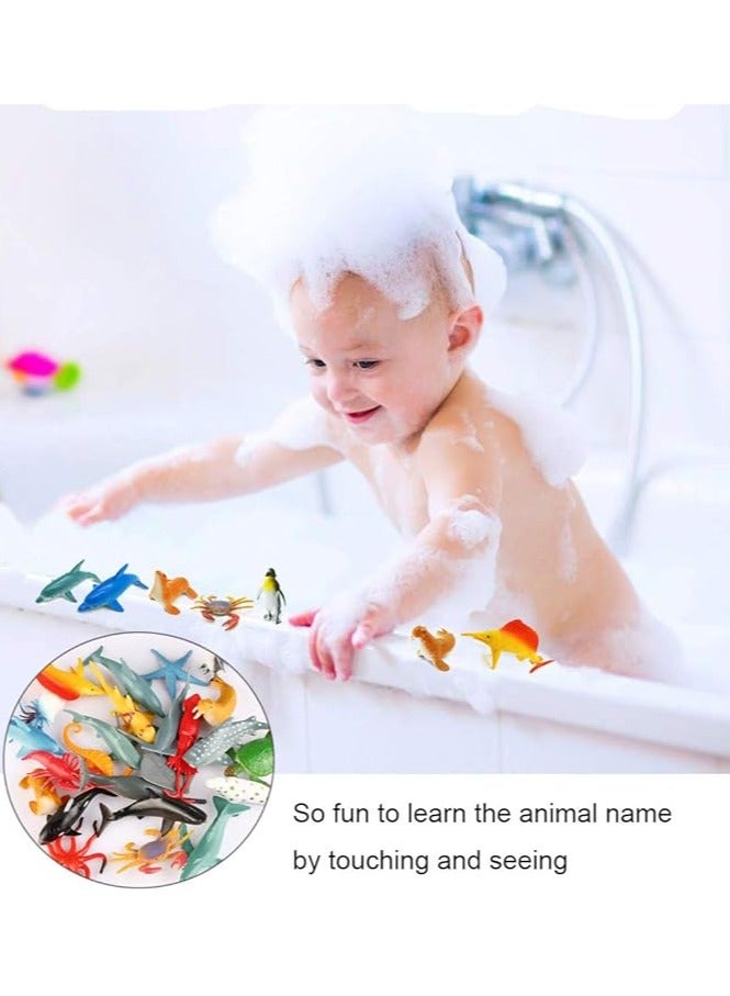 24 قطعة من مجسمات حيوانات المحيط البحري - مجموعة العاب بلاستيكية واقعية لحفلات حمام السباحة مع سلحفاة واخطبوط وسمك قرش - هدايا عيد ميلاد تعليمية للاطفال - Image 5