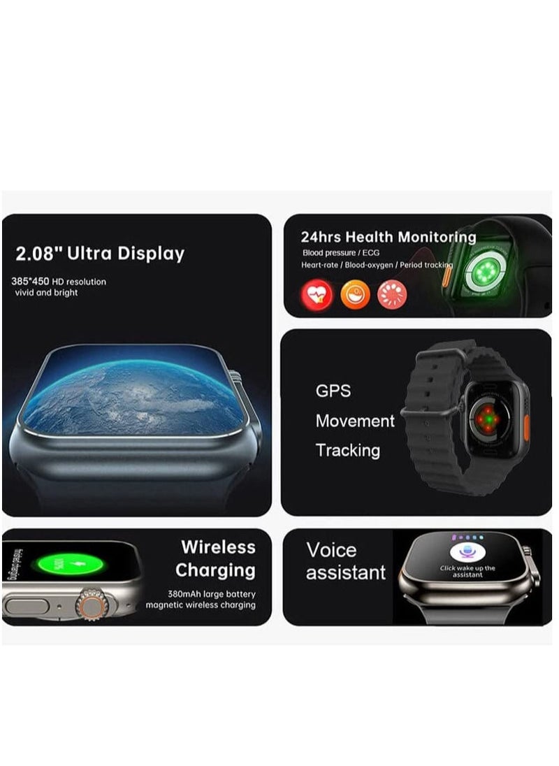 Generic M8 PRO Ultra New Ultra 8 Pro Smartwatch Series 8 | S8 49mm 1.91" | Compass | NFC | IP68 Waterproof | Smart Sensor | Smart Watch with Ocean Strap  - Image 3