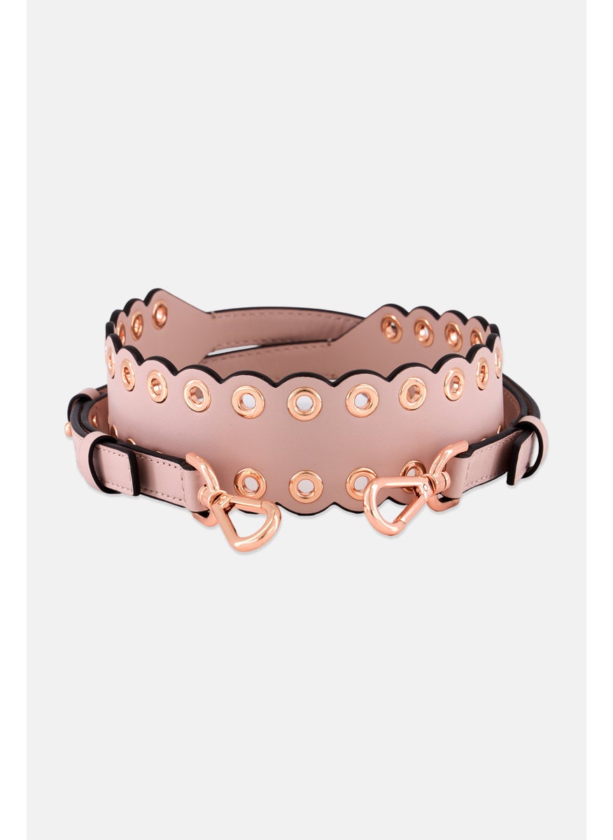 Michael Kors Scalloped Leather Shoulder Strap, Pink  - Image 1