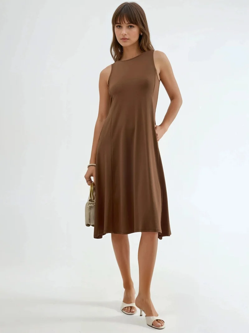 بوسيم BUSEM Sleeveless Midi Dress with Pocket
