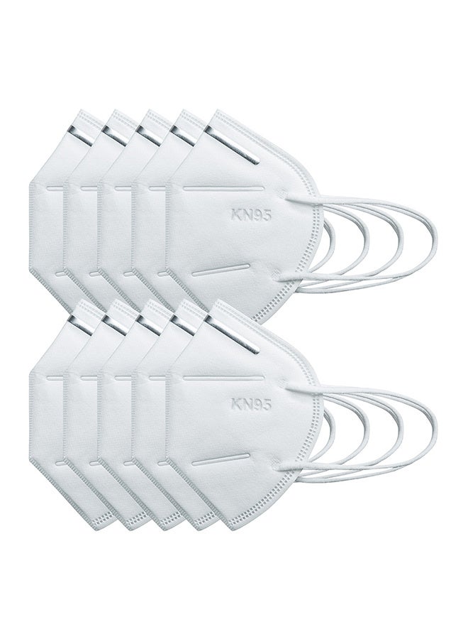 10-Piece KN95 FFP2 4-Layer Disposable Face Mask White 15 x 10 x 5cm - Image 1