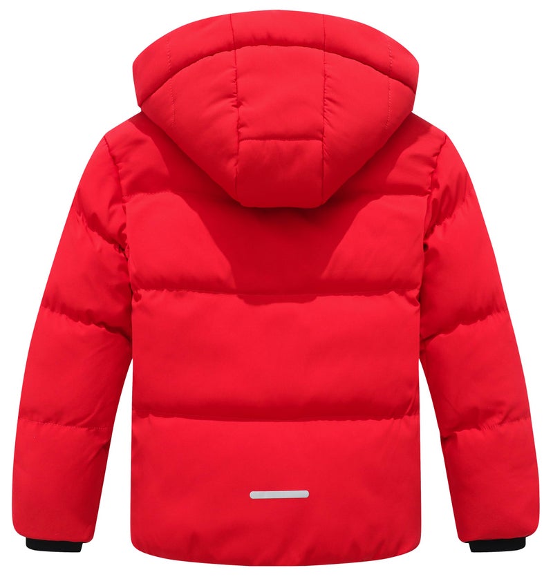 BYLESIN Kids Boy's Winter Waterproof Puffy Cotton Jacket Fleece Lined Lightweight Down Coat Thick Hooded Outdoor Coat - Image 2
