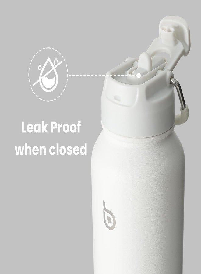 BOTTLE BOTTLE 40 oz sports water bottle stainless steel insulated water bottle with straw and pills holder (white) - Image 4