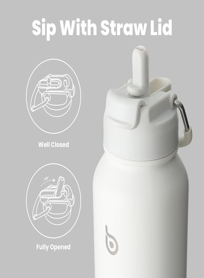 BOTTLE BOTTLE 40 oz sports water bottle stainless steel insulated water bottle with straw and pills holder (white) - Image 3