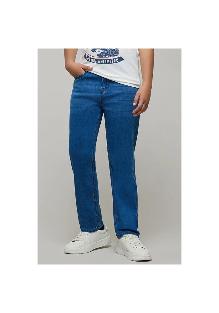 R&b Faded Jeans with Button Closure