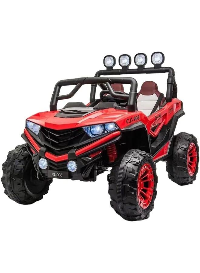Rugged All-Terrain Ride-On Vehicle Toy, 12V Battery Powered Sport Truck with Lights, Sounds, MP3 Player and Remote Control - for Boys and Girls (Red-White) - Image 1
