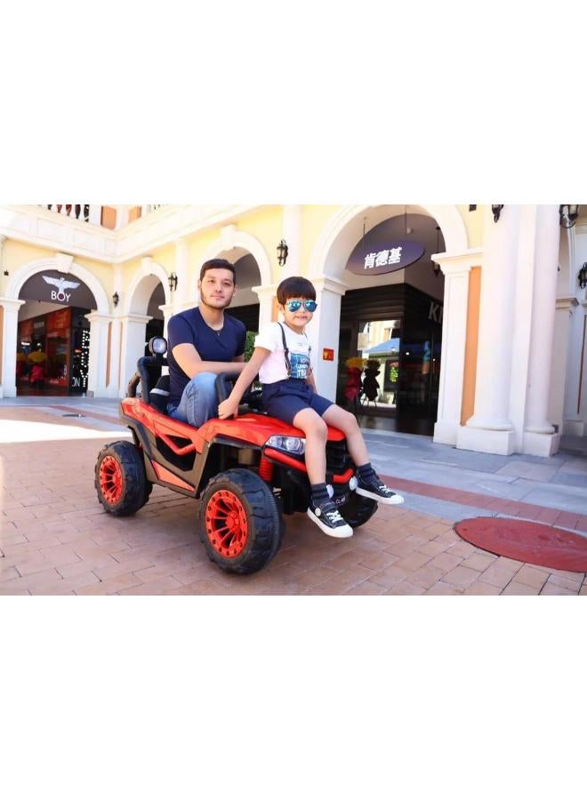 Rugged All-Terrain Ride-On Vehicle Toy, 12V Battery Powered Sport Truck with Lights, Sounds, MP3 Player and Remote Control - for Boys and Girls (Red-White) - Image 3