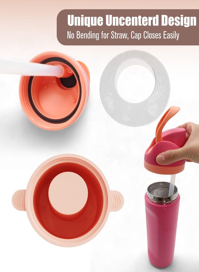 TOVICE Ice Mold for Owala Water Bottle 32oz,40oz,24oz, 3PCs Silicone Ice Molds for Owala Bottle, Owala Accessories, Straw Placement Compatible with Owala Free Sip (Pink) - Image 3