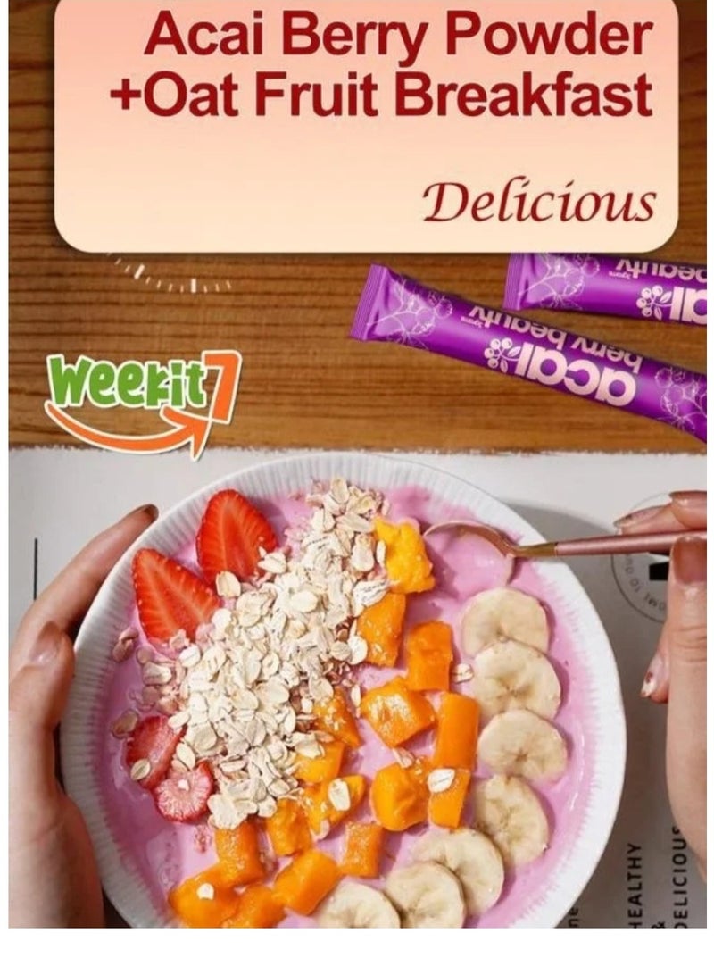 الأسبوع السابع جمال توت الآساي يجعل بشرتك متوهجة (آساي، توت العليق، توت بري، كرز، فراولة، توت البلسان، توت أسود) 5 غرام × 7 أكياس 35 غرام - Image 3