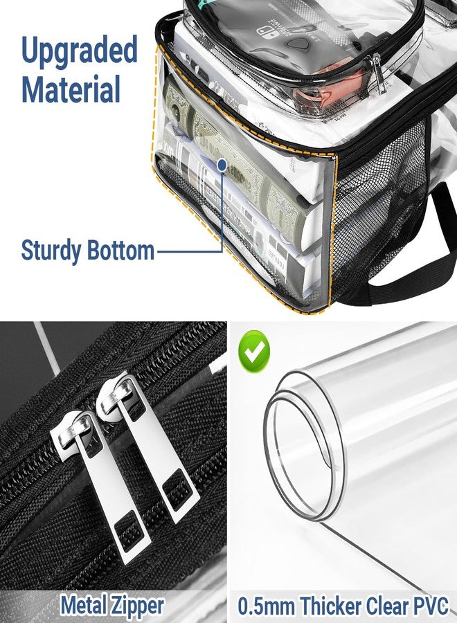 HK Clear Backpack Transparent Backpacks with USB Charging Port for 15.6'' Laptop Large Heavy Duty PVC School Bookbag Stadium Approved See Through Backpack for Women Men Kids Travel Work Security College - Image 3