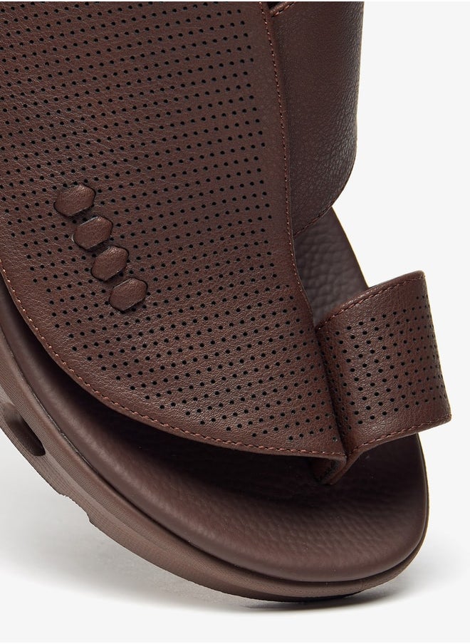 Le Confort - Mens Textured SlipOn Arabic Sandals with Toe Loop - Image 1