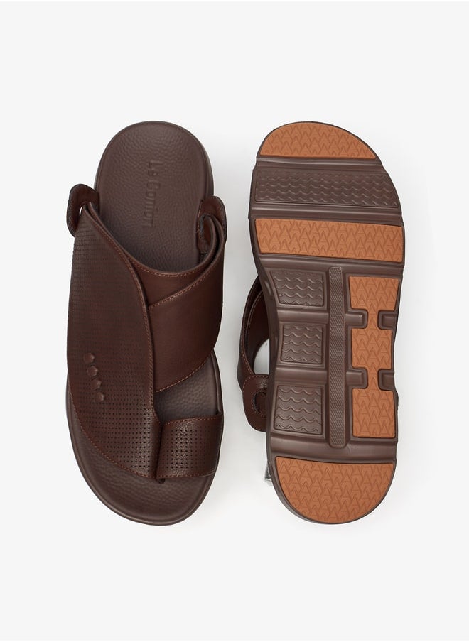 Le Confort - Mens Textured SlipOn Arabic Sandals with Toe Loop - Image 1