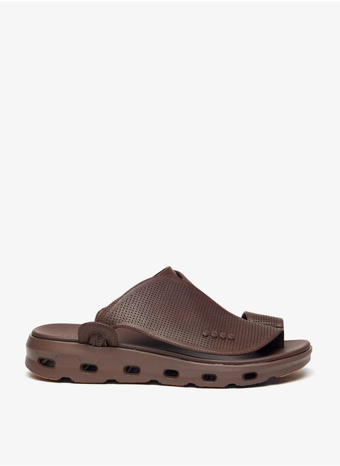 Mens Textured SlipOn Arabic Sandals with Toe Loop