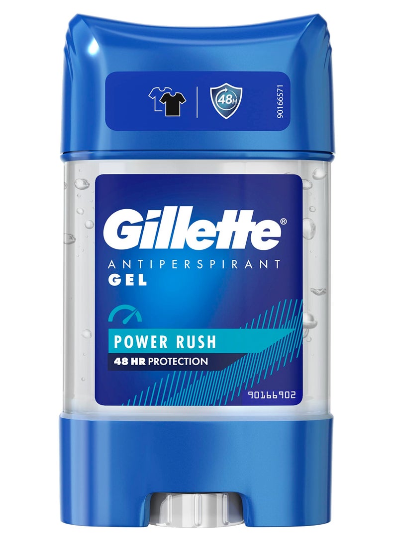Gillette Antiperspirant Gel Power Rush 48HR Protection 70ml (Pack of 6) - Image 2