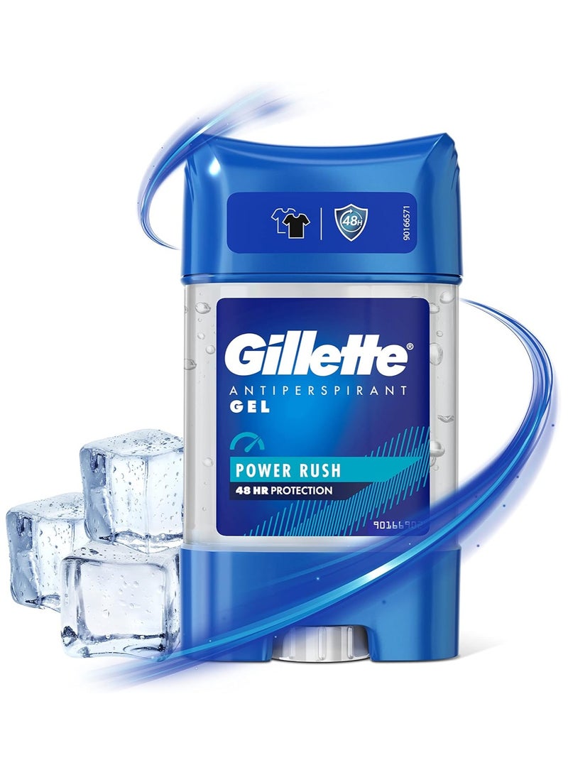 Gillette Antiperspirant Gel Power Rush 48HR Protection 70ml (Pack of 6) - Image 3