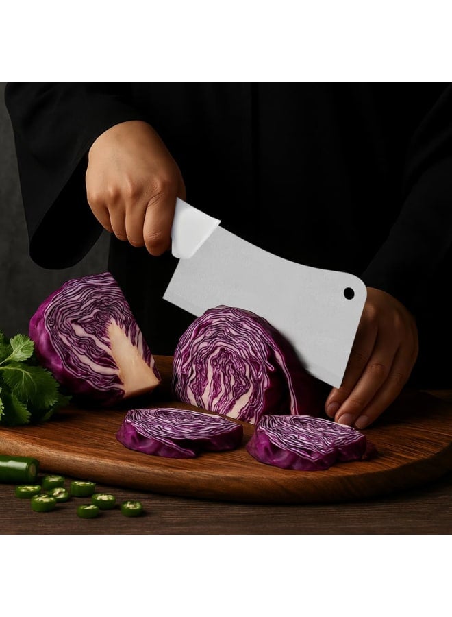 TRAMONTINA Cleaver Professional White 6 inch, Heavy Knife Impact Resistant, NSF Certified, Antimicrobian handle. - Designed for High Performance and Durability, Ideal for Professional and Ho - Image 3
