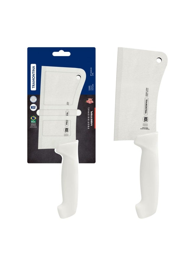 TRAMONTINA Cleaver Professional White 6 inch, Heavy Knife Impact Resistant, NSF Certified, Antimicrobian handle. - Designed for High Performance and Durability, Ideal for Professional and Ho - Image 1