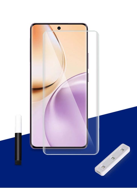 Realme 14 Pro 5G 2025 Premium Curved Edges UV Full Glue Full Cover Tempered Glass Screen Protector (MSGUCN) - Clear
