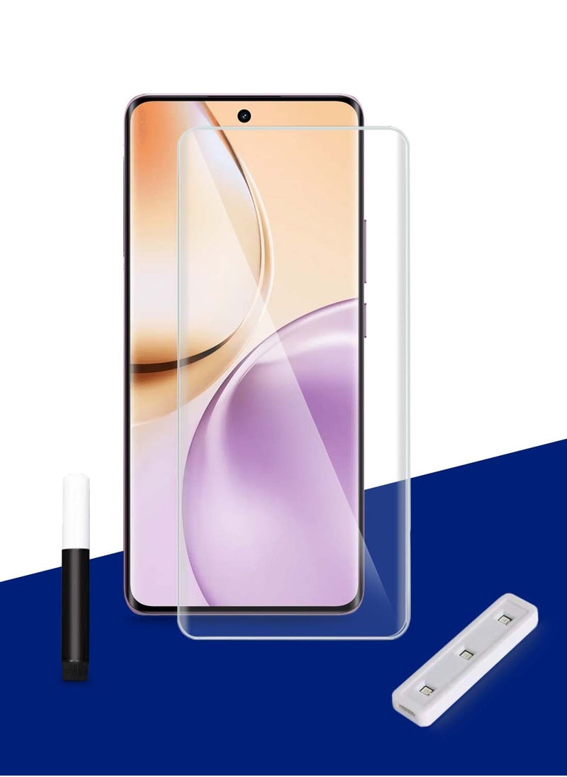 Wtech Realme 14 Pro 5G 2025 Premium Curved Edges UV Full Glue Full Cover Tempered Glass Screen Protector (MSGUCN) - Clear  - Image 1