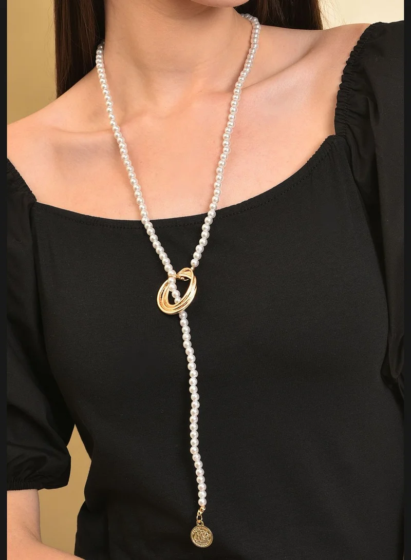 SOHI Gold Plated Pearl Beaded Necklace
