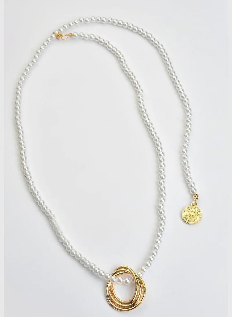 SOHI Gold Plated Pearl Beaded Necklace