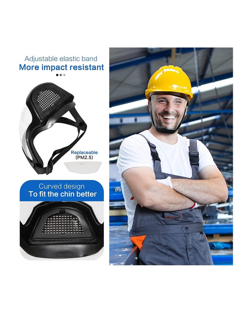 Super Protective Face Shield, Transparent Anti-Fog Full Face Safety Shield Unisex All-Inclusive Face Protection with Detachable Flter, Reusable Eye, Nose, Mouth Protection - Image 4