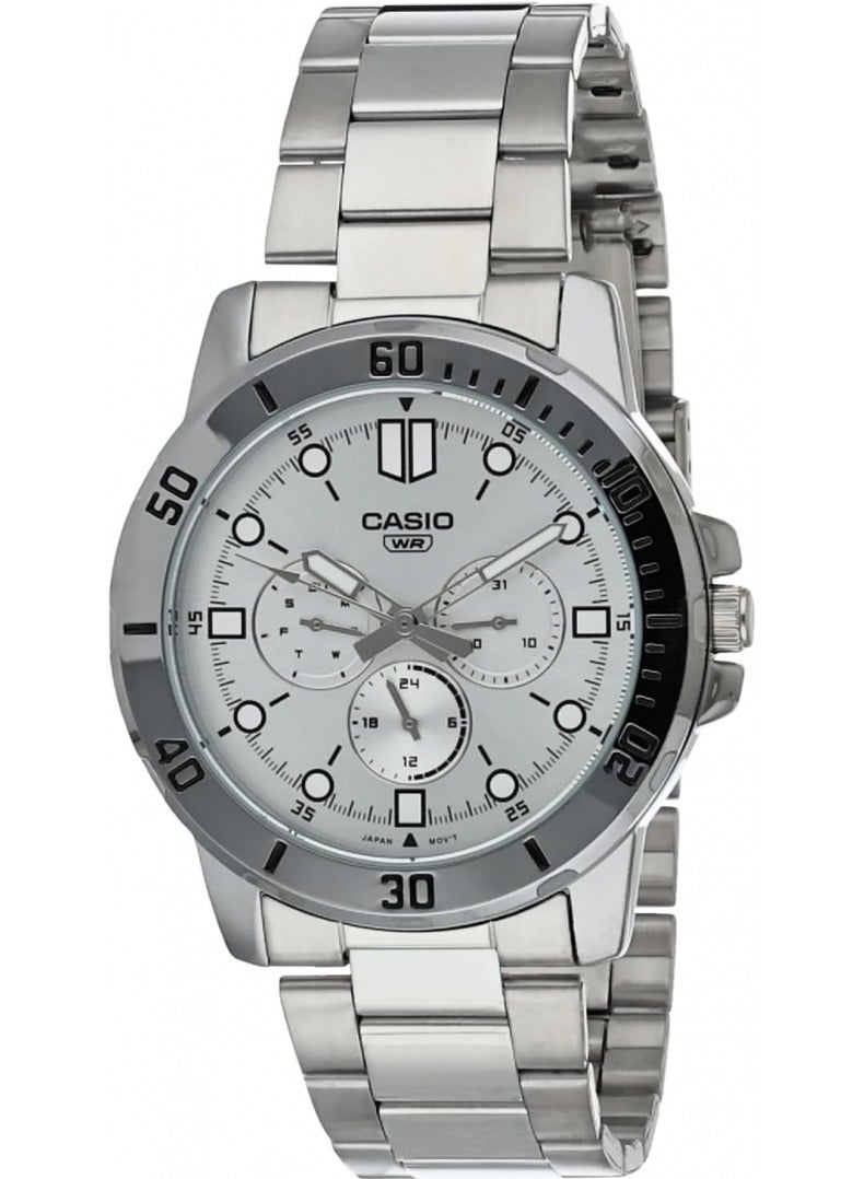 CASIO Casio MTP-VD300D-7EUDF Men's, Silver Dial, Silver Band - Image 1