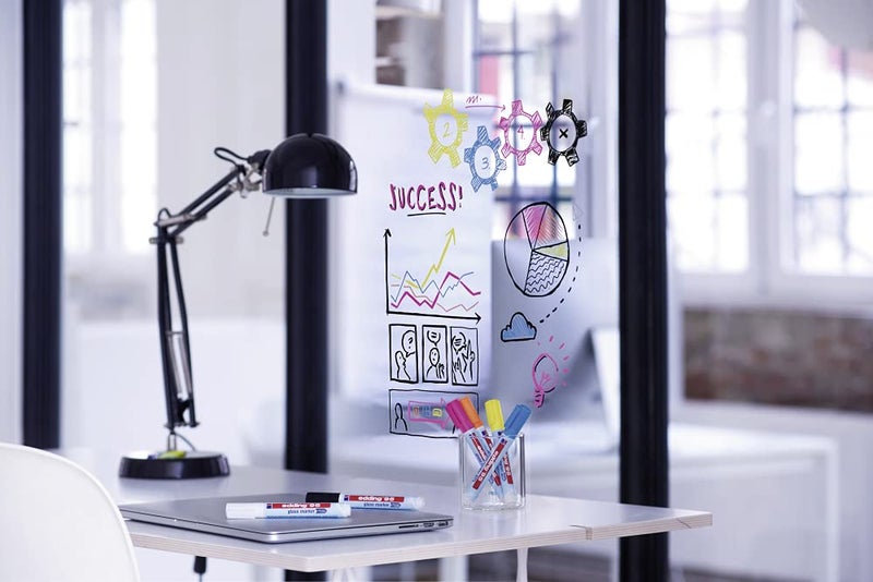 Edding علامة زجاج edding 95 - متعددة الألوان - 6 أقلام زجاج - رأس دائري 1.5-3 مم - قلم علامة نافذة قابل للغسل - للكتابة والتحديد على الأسطح الزجاجية، النوافذ، الألواح الزجاجية، الألواح البيضاء - قابلة للمسح الجاف - Image 4