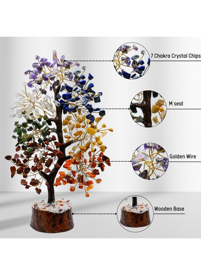 Crystal Heaven 7 Seven Chakra Crystal Tree for Good Luck - Healing Crystals Money Tree for Wealth, Positive Energy at Home Office - Decorative Spiritual Gifts for Vastu, House Warming (Chakra)  - Image 2
