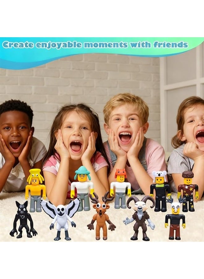 ١٠ قطع من مجسمات شخصيات لعبة "٩٩ ليلة في الغابة"، مجسمات غزال وبومة وكبش وحوش بحجم ٣ بوصات، لمحبي الألعاب، للأطفال، وهواة الجمع، وديكور المنزل - Image 2