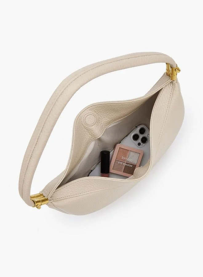 Celeste BEIGE Textured Shoulder Bag With Flap Closure for Women | Best Price UAE