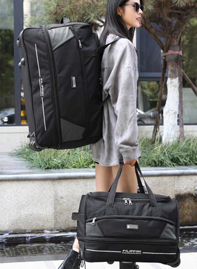 DUNISO Rolling Duffle Bag, Rolling Garment Bags for Travel,Carry-On Bag Large Capacity Travel Handbag with Adjustable Pull Rod,Expandable Waterproof Weekend Luggage Bag for Unisex,Suits for School, Work, Business Trips - Image 5