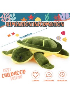 Civaner Soft Plush Sea Turtle Stuffed Animals Plush Pillow Toys Giant Stuffed Turtle Tortoise Plush Toys Doll Birthday Graduation Nurse'S Teacher'S Day'S Gifts For Girls Boys Girlfriend(30 Inches)  - Image 3