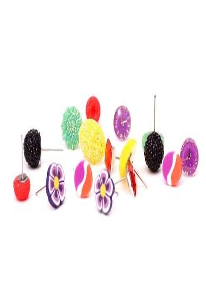 Hivata Stud Earring with Backbush For Women & Girls Earringset in Multi Color & Mix Design (Pack of 60 Pair) - Image 2