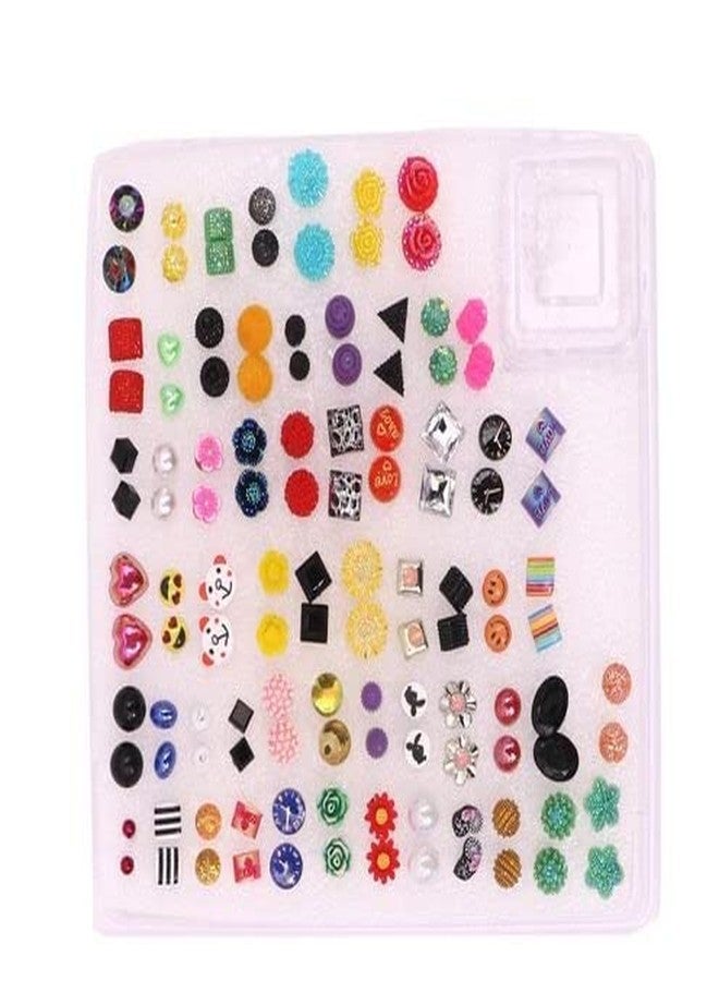 Hivata Stud Earring with Backbush For Women & Girls Earringset in Multi Color & Mix Design (Pack of 60 Pair) - Image 1