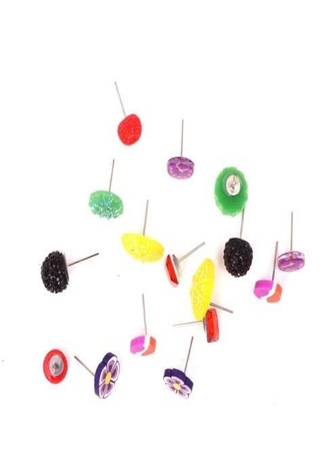 Hivata Stud Earring with Backbush For Women & Girls Earringset in Multi Color & Mix Design (Pack of 60 Pair) - Image 3