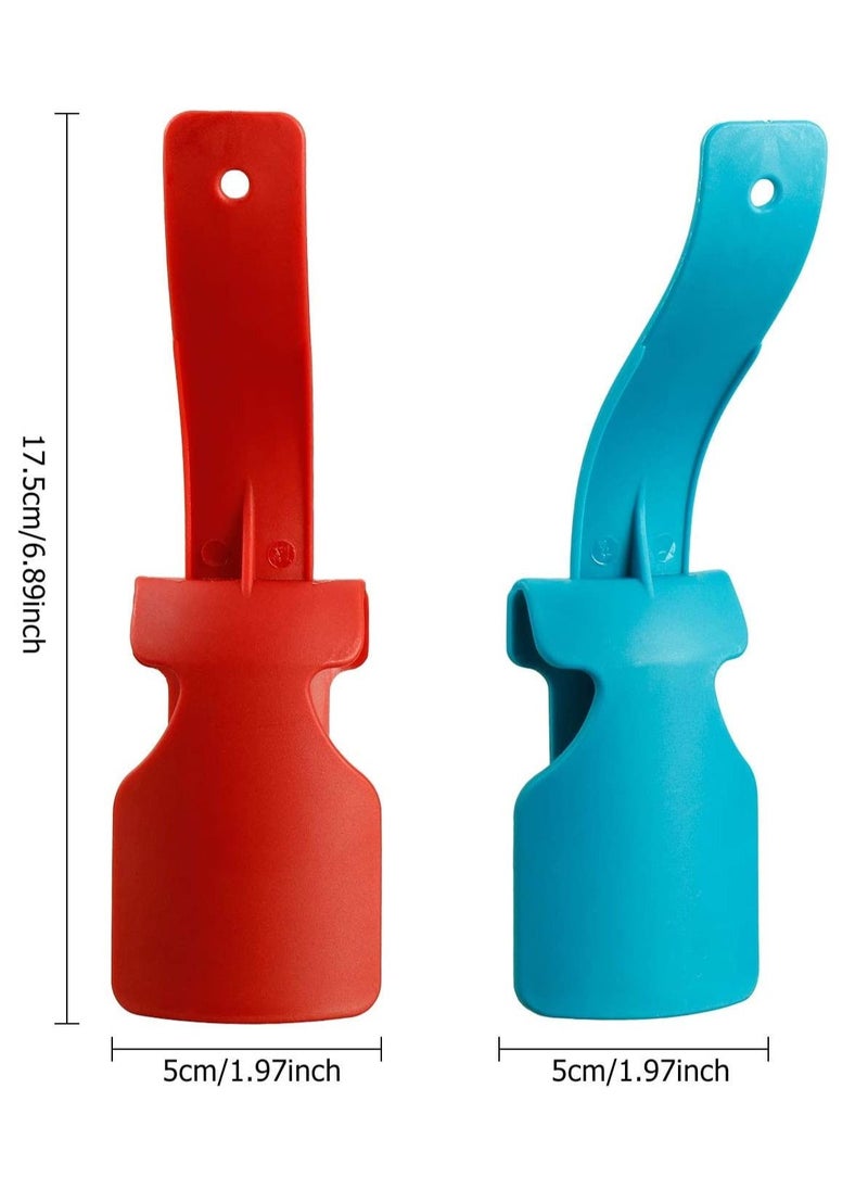 Y&D - 4 Pieces Lazy Shoe Helper Portable Sock Slider Travel Handled Horn Lifting Wearing Tool Easy on Off Plastic Shoehorn One Size Fits Most Shoes All Age - Image 1