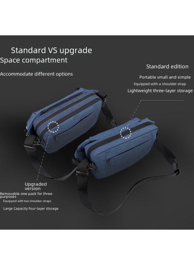 Large Capacity Men's Crossbody Bag Trendy Messenger Bag Single Shoulder Chest Cycling Functional For Men-Color:1812#Pure Black/upgraded Version + Pendant 2 Yuan - Image 4
