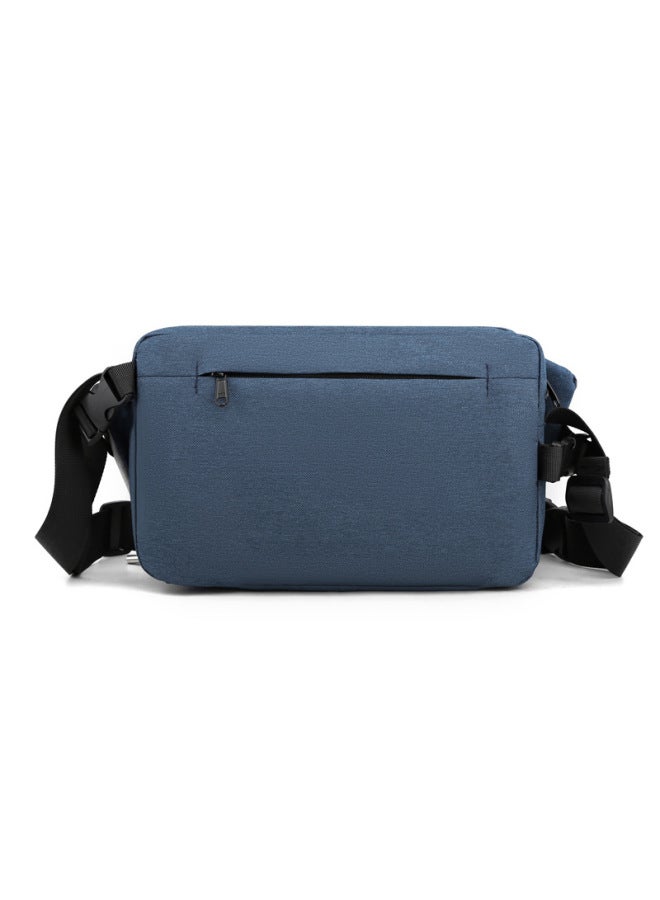 Large Capacity Men's Crossbody Bag Trendy Messenger Bag Single Shoulder Chest Cycling Functional For Men-Color:1812#Pure Black/upgraded Version + Pendant 2 Yuan - Image 5