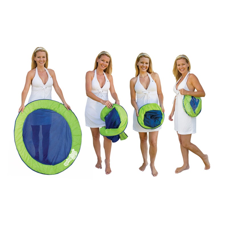 SwimWays Spring Float Papasan - Mesh Float for Pool or Lake - Light Blue/Lime - Image 3