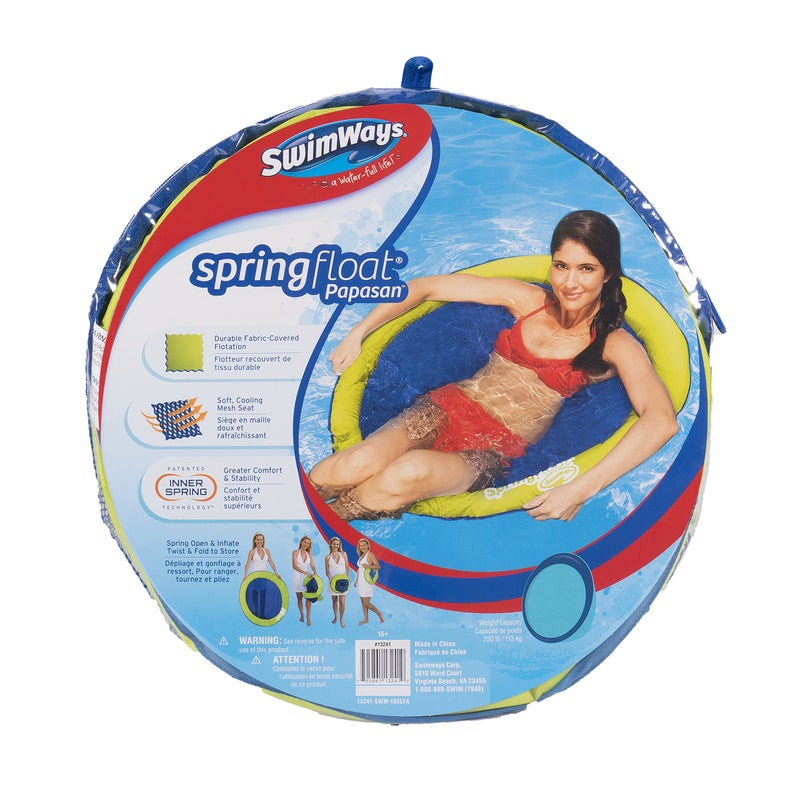 SwimWays Spring Float Papasan - Mesh Float for Pool or Lake - Light Blue/Lime - Image 4