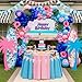 froufing Pastel Pink and Blue Balloon Garland Arch with paper cards banner backdrop Artificial Palm Leaves for kids cartoon Hawaii gender reveal Baby shower birthday halloween trunk or treat party decorations - Image 3