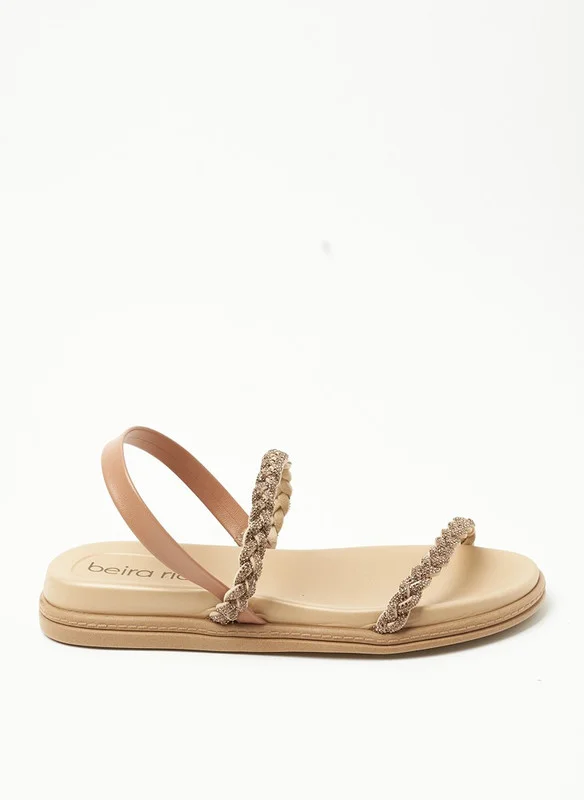 Beira Rio Beira Rio Ladies Sandals With Back Strap Gold | Made In Brazil