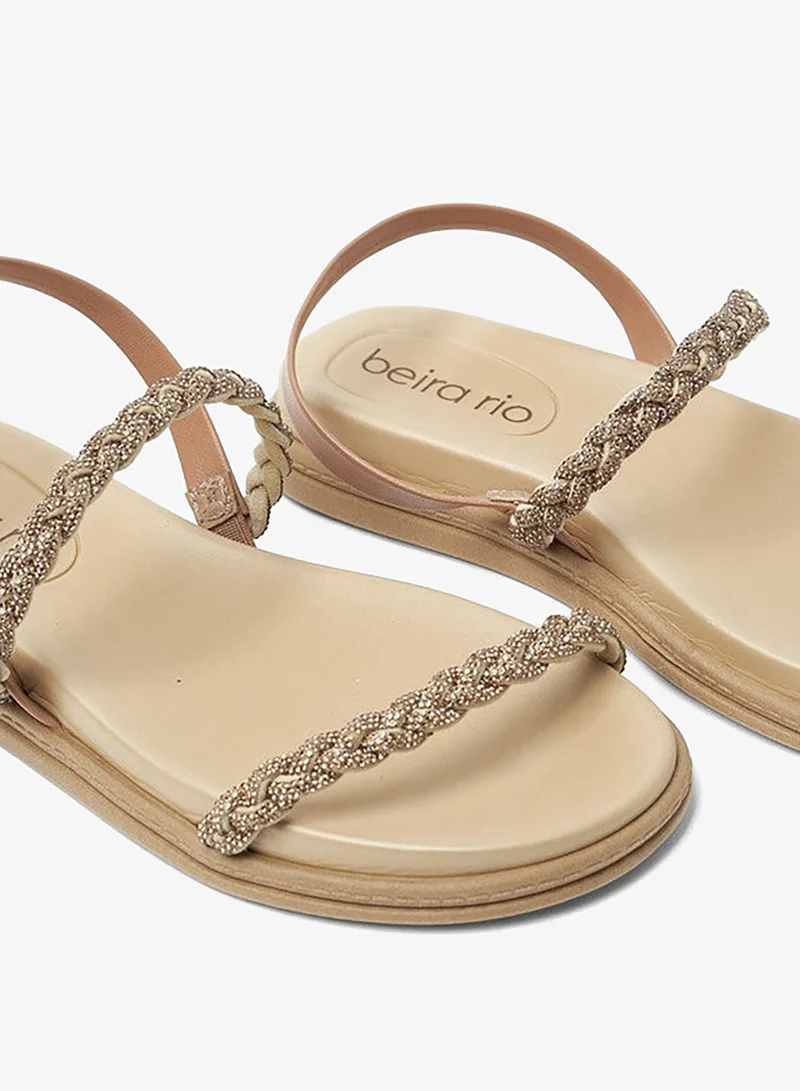 Beira Rio Gold Sandals for Women with Back Strap – Stylish & Supportive sling Back Ladies Sandals for Women | Best Price UAE