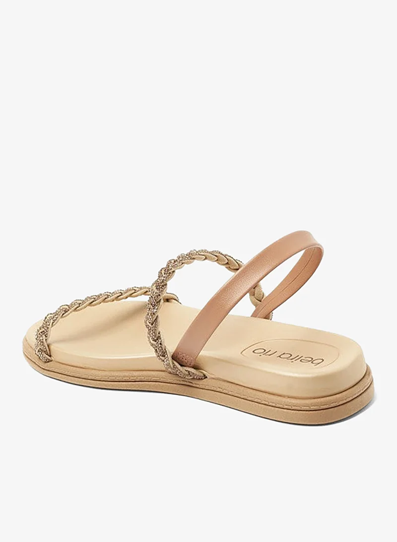 Beira Rio Gold Sandals for Women with Back Strap – Stylish & Supportive sling Back Ladies Sandals for Women | Best Price UAE