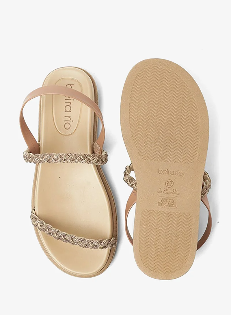 Beira Rio Gold Sandals for Women with Back Strap – Stylish & Supportive sling Back Ladies Sandals for Women | Best Price UAE